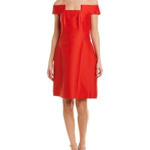 Halston Heritage Silk-blend A-line off shoulder